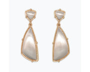 Geometric Drop Earrings with Gold Trim