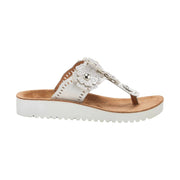 Flexus Women's Bayview Thong Sandals - Silver/White by Lenny's Shoe & Apparel