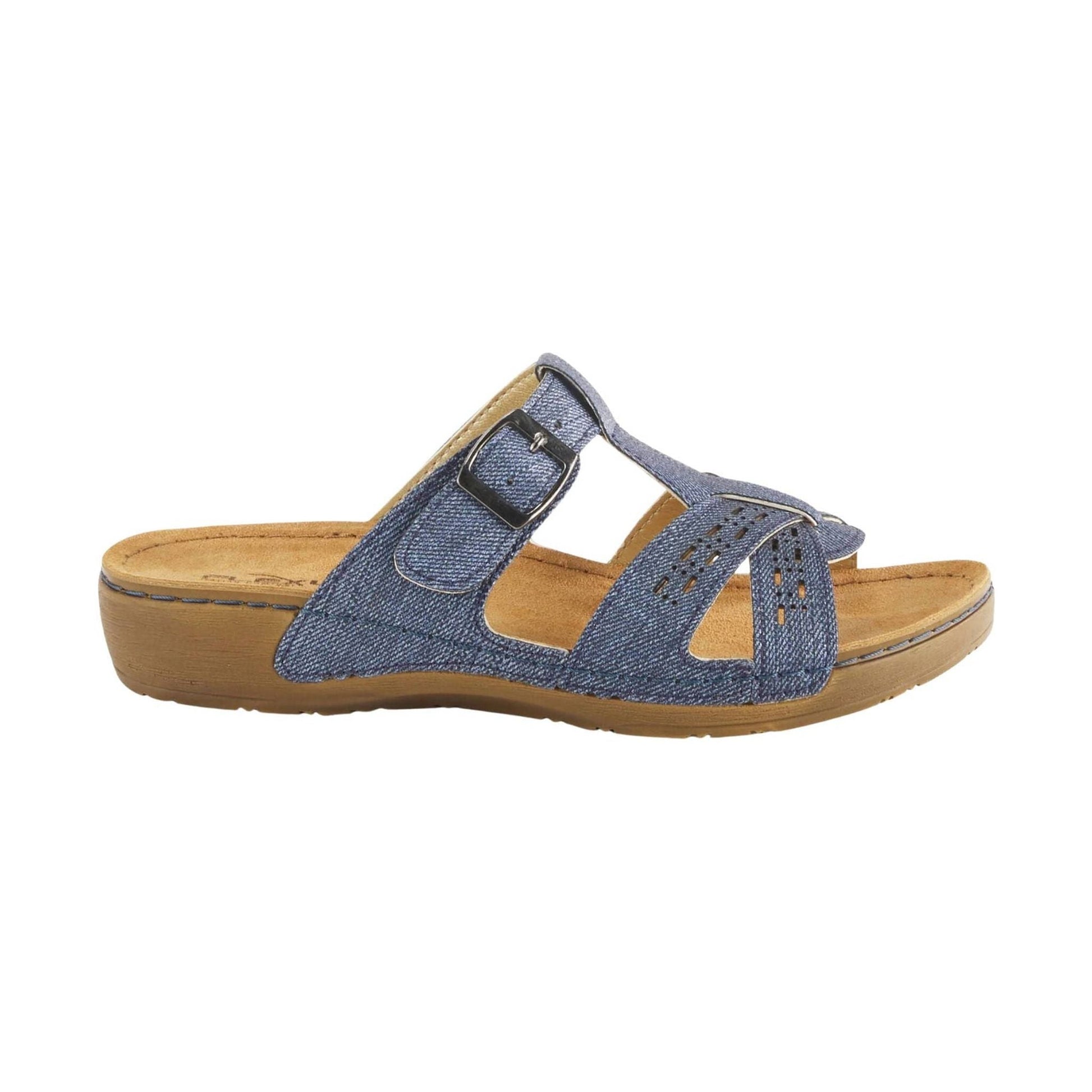 Flexus Women's Nery Jeans Slide Sandals - Navy by Lenny's Shoe & Apparel