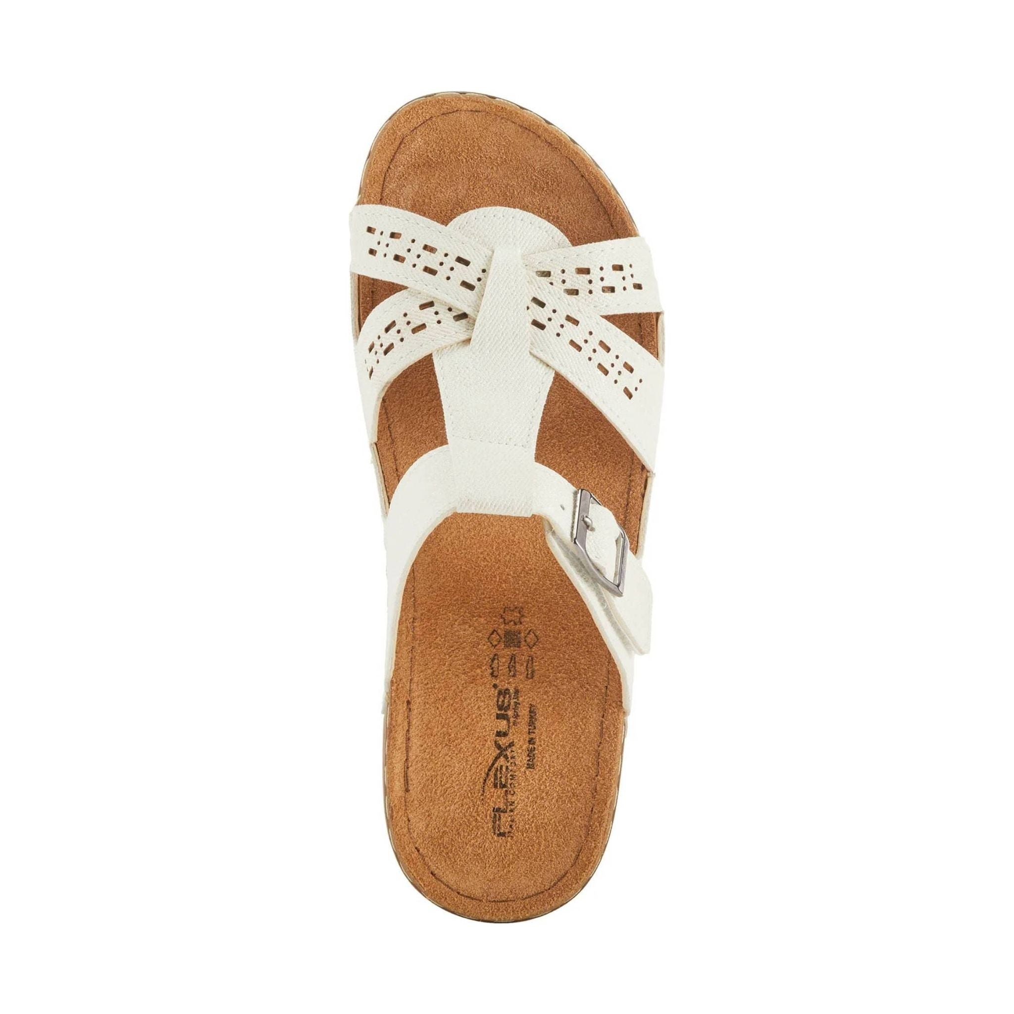 Flexus Women's Nery Jeans Slide Sandals - White by Lenny's Shoe & Apparel