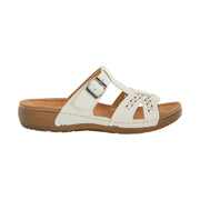 Flexus Women's Nery Jeans Slide Sandals - White by Lenny's Shoe & Apparel