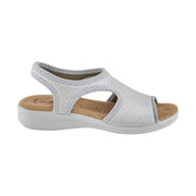 Flexus Women's Nyaman Pindott Sandal - Silver by Lenny's Shoe & Apparel