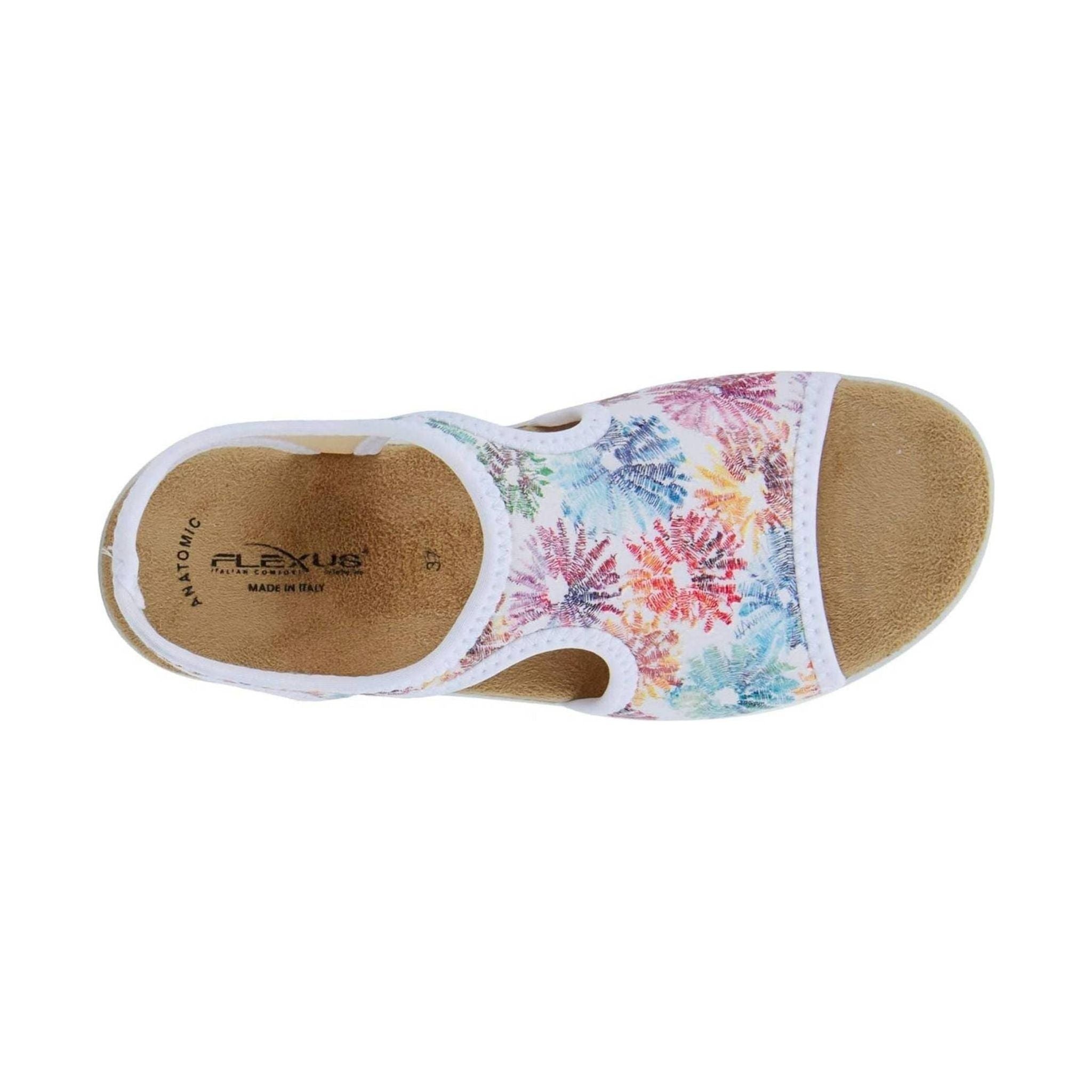 Flexus Women's Nyaman Sandal - White Multi by Lenny's Shoe & Apparel