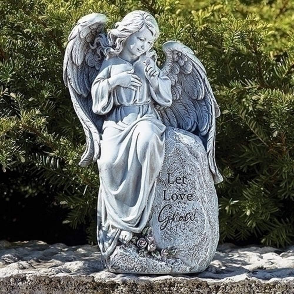 Seated Angel Garden Statue - 12 Inches Tall