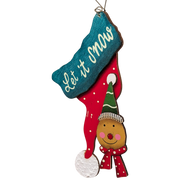 Mistletoe Magic: "Let it Snow" Gingerbread Charm Ornament