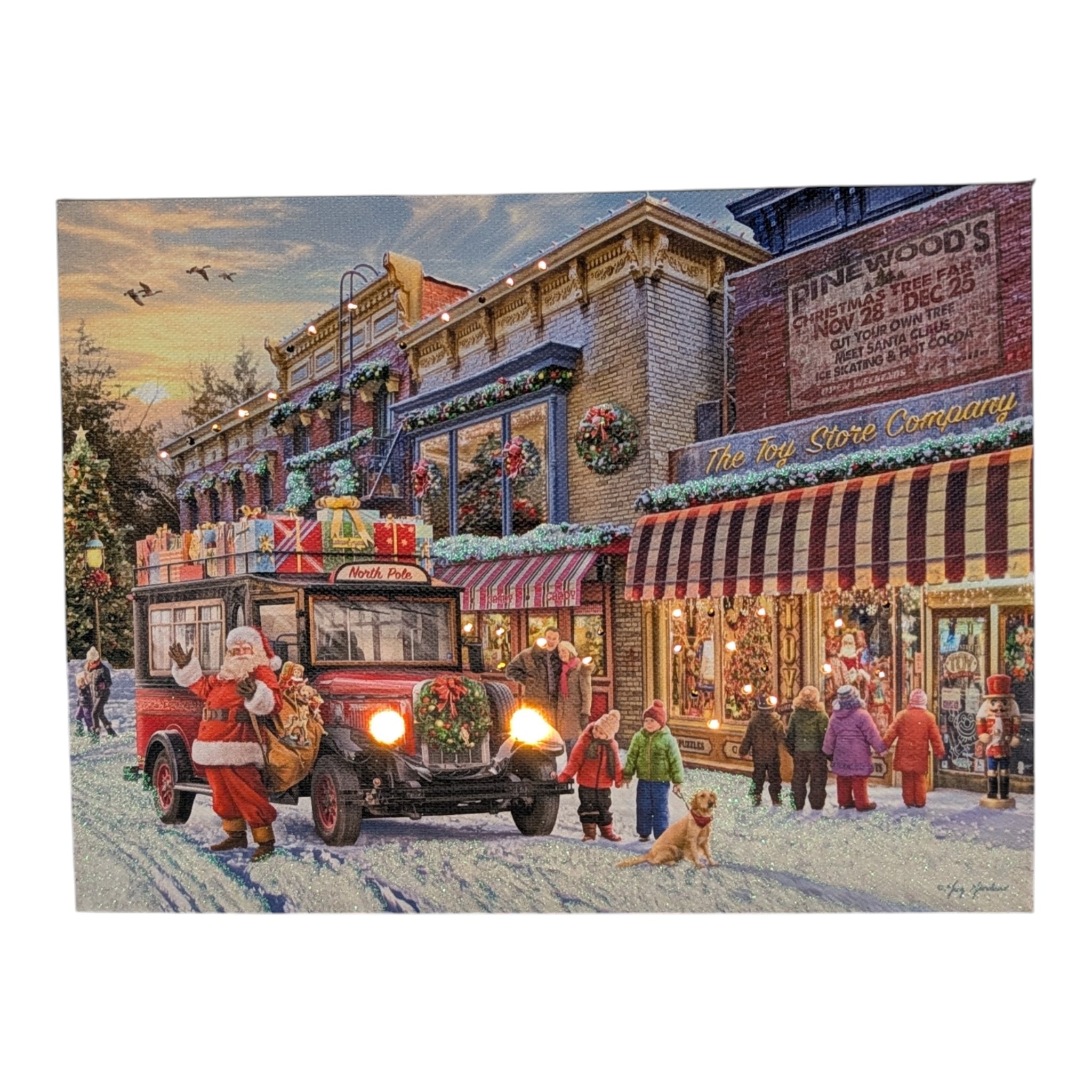 Lighted Easel Artwork - Christmas Toy Store