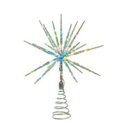 Silver Glitter Starburst Tree Topper - 12 Inch Multicolor