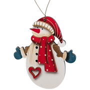 Jolly's Heartfelt Winter: Hand-Painted Plywood Ornament