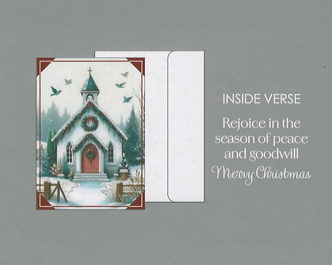 Religious Favorites Christmas Card Set - Snowy Chapel