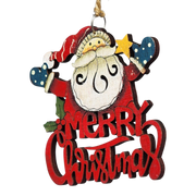 Laser Cut Wooden Ornament - Santa Greetings