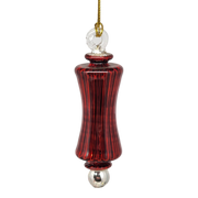 Shiny and Cute Egyptian Glass - Pinched Column - Red