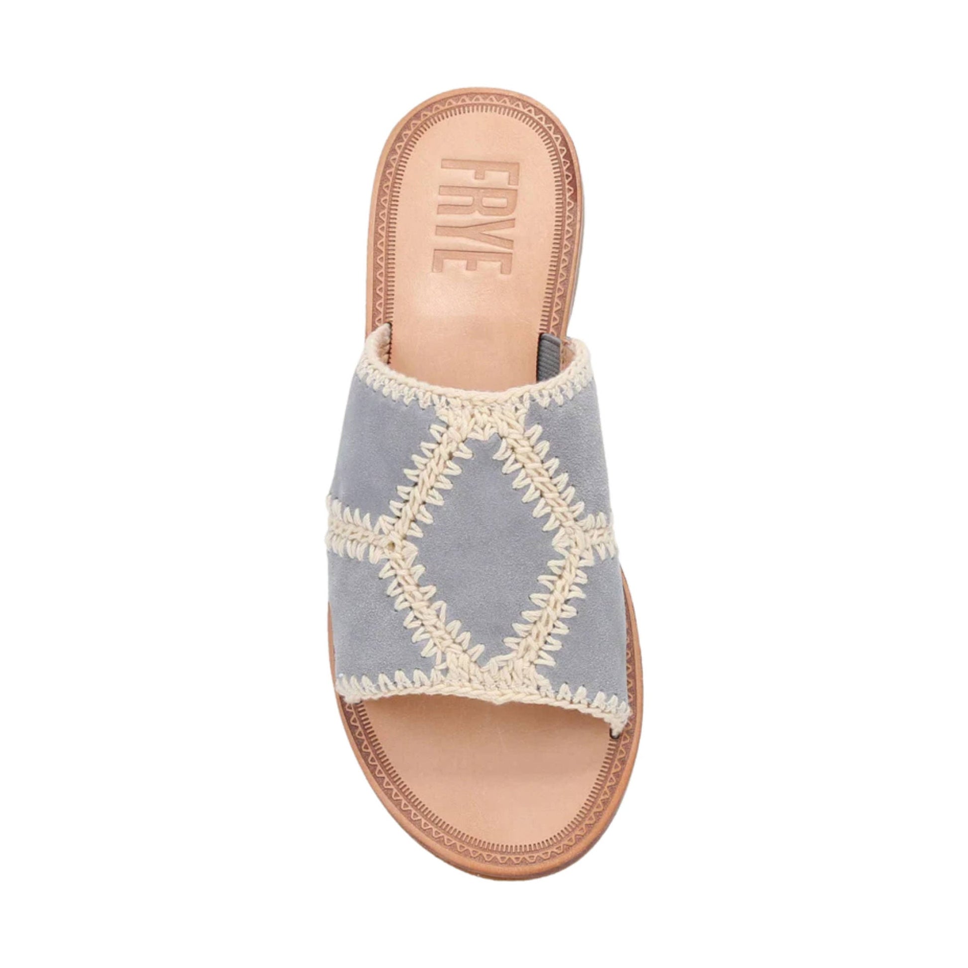 Frye Women's Ava Crochet Slide - Steel Blue by Lenny's Shoe & Apparel