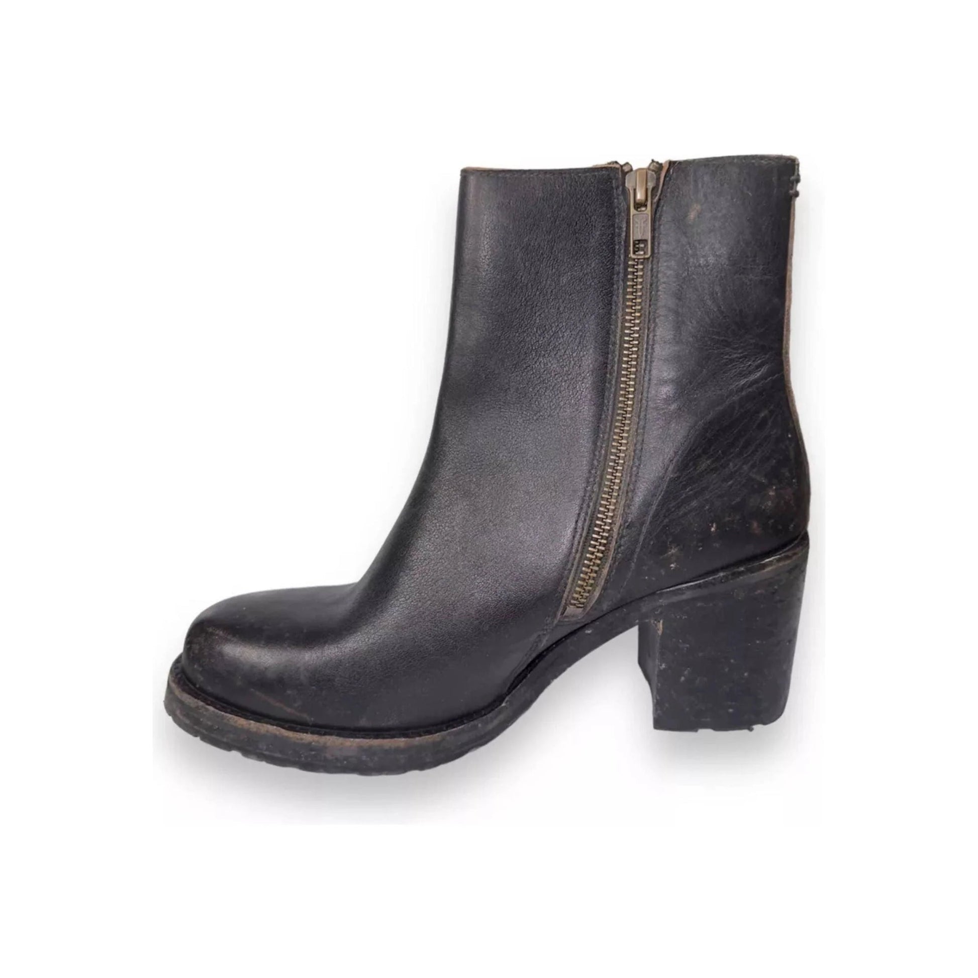 Frye Women's Karen Inside Zip Boot - Black Distressed by Lenny's Shoe & Apparel