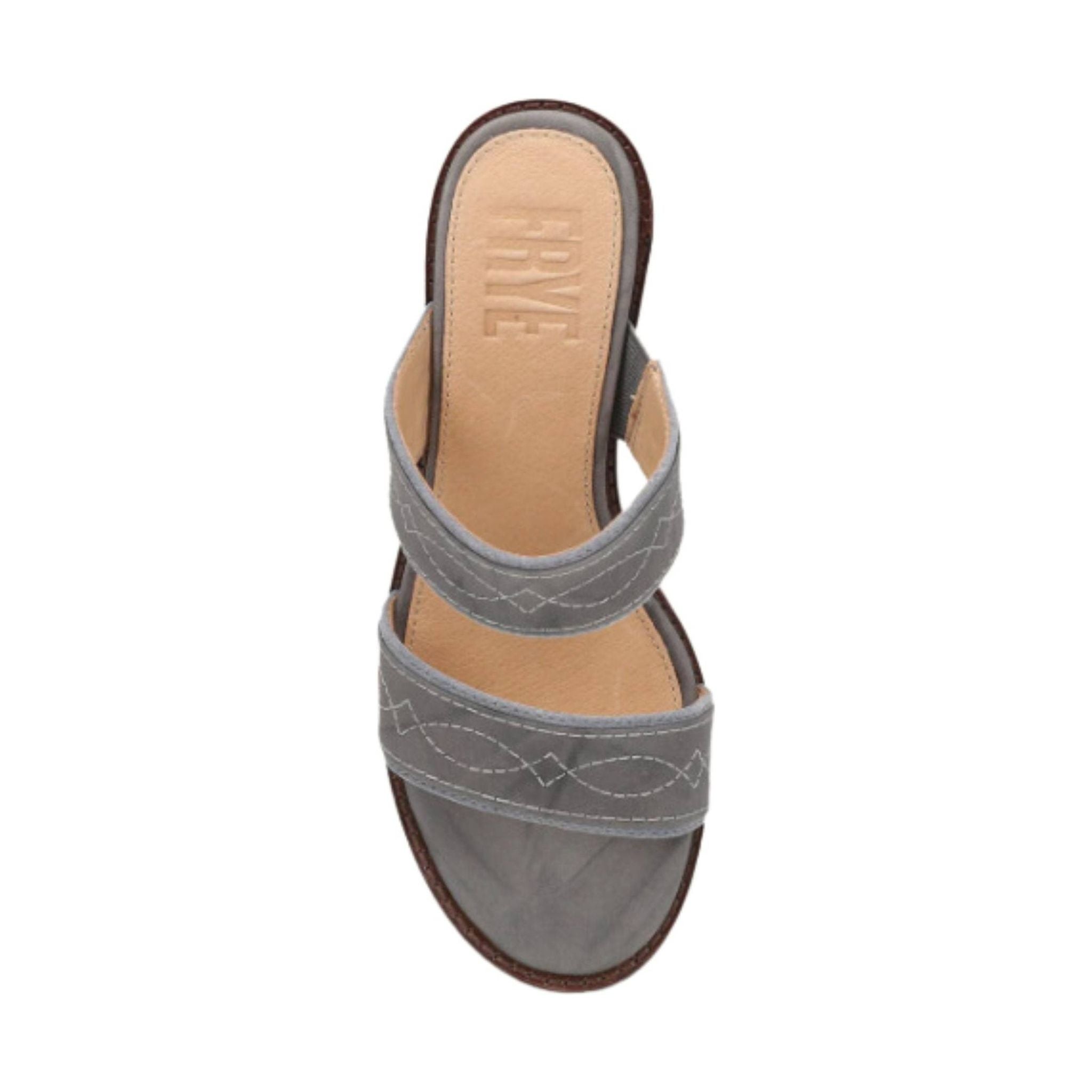 Frye Women's Pipa Woodstock 2 Band Platform Sandal - Grey Sky by Lenny's Shoe & Apparel