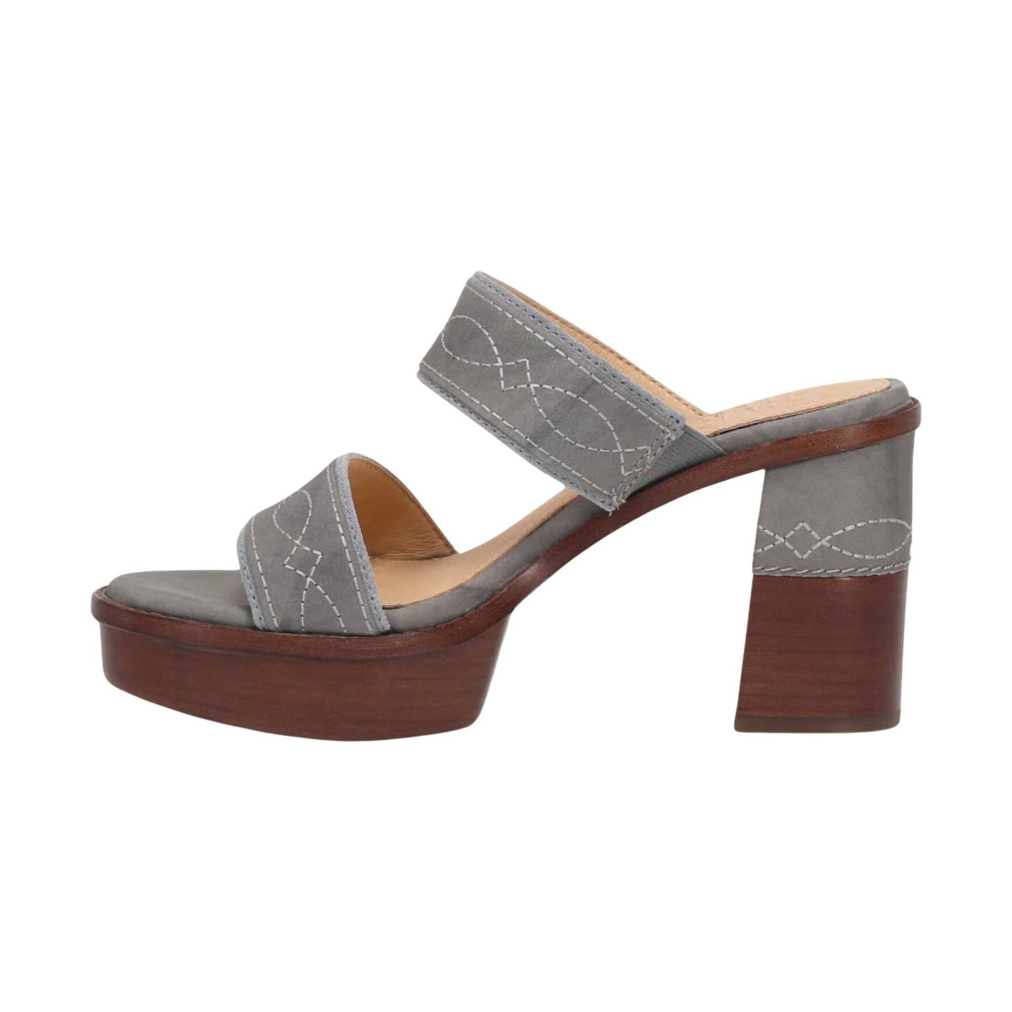 Frye Women's Pipa Woodstock 2 Band Platform Sandal - Grey Sky by Lenny's Shoe & Apparel