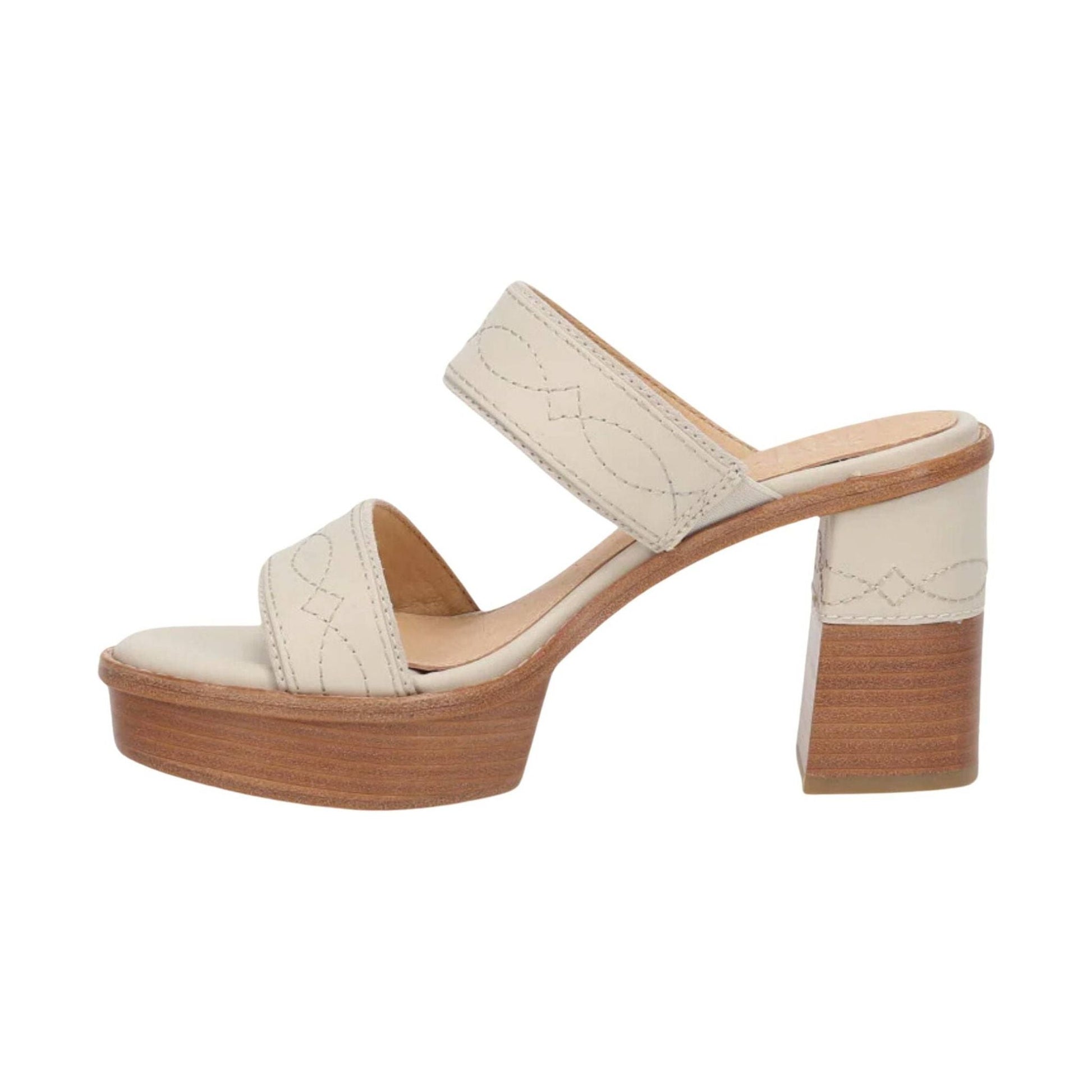 Frye Women's Pipa Woodstock 2 Band Platform Sandal - Ivory by Lenny's Shoe & Apparel