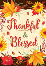 Thankful & Blessed - Flag - 28x40
