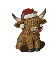 Holiday Highland Cow - Santa Hat