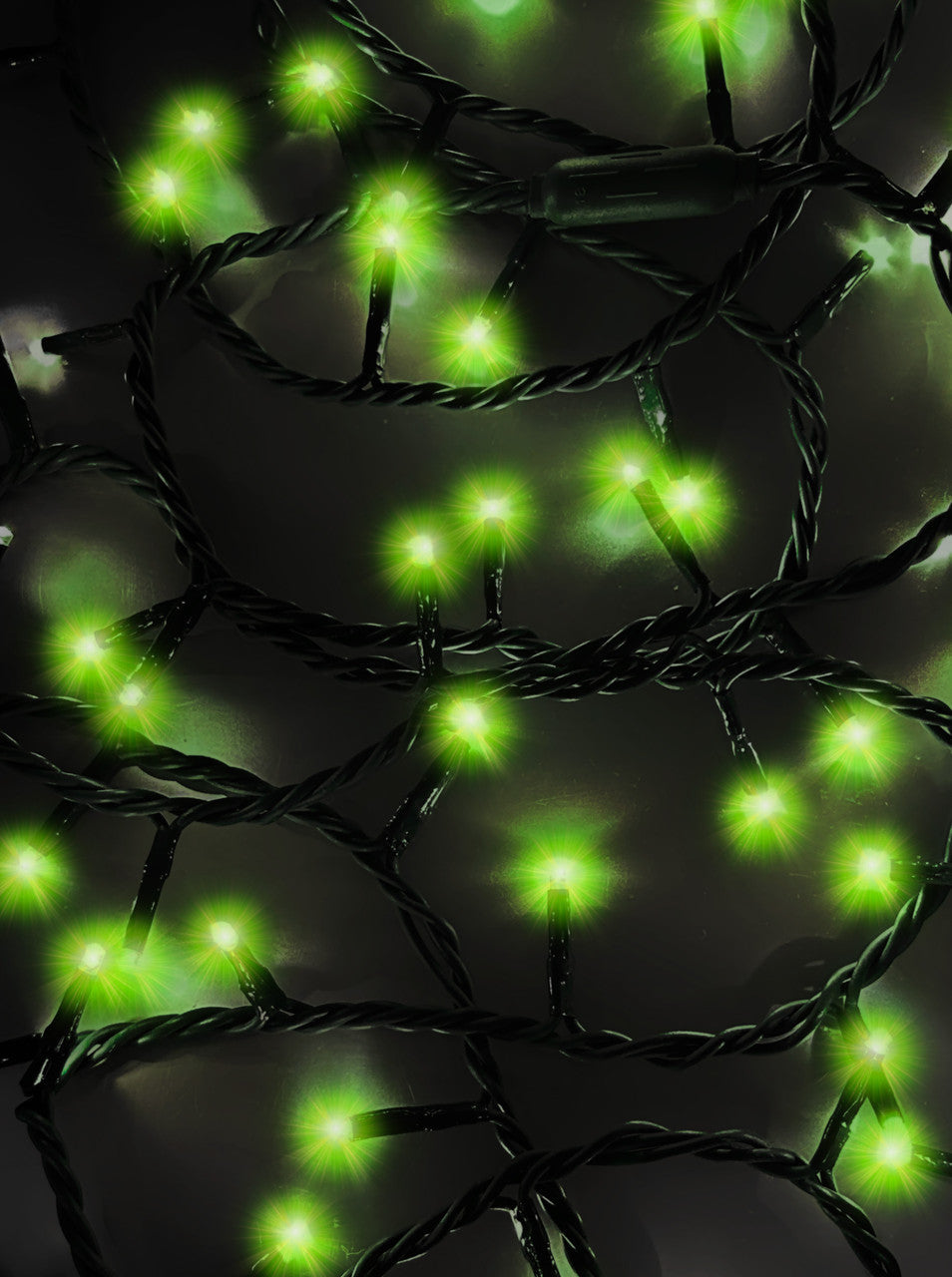 Jingle Bright 100 LED Light Set - Green - Green Wire