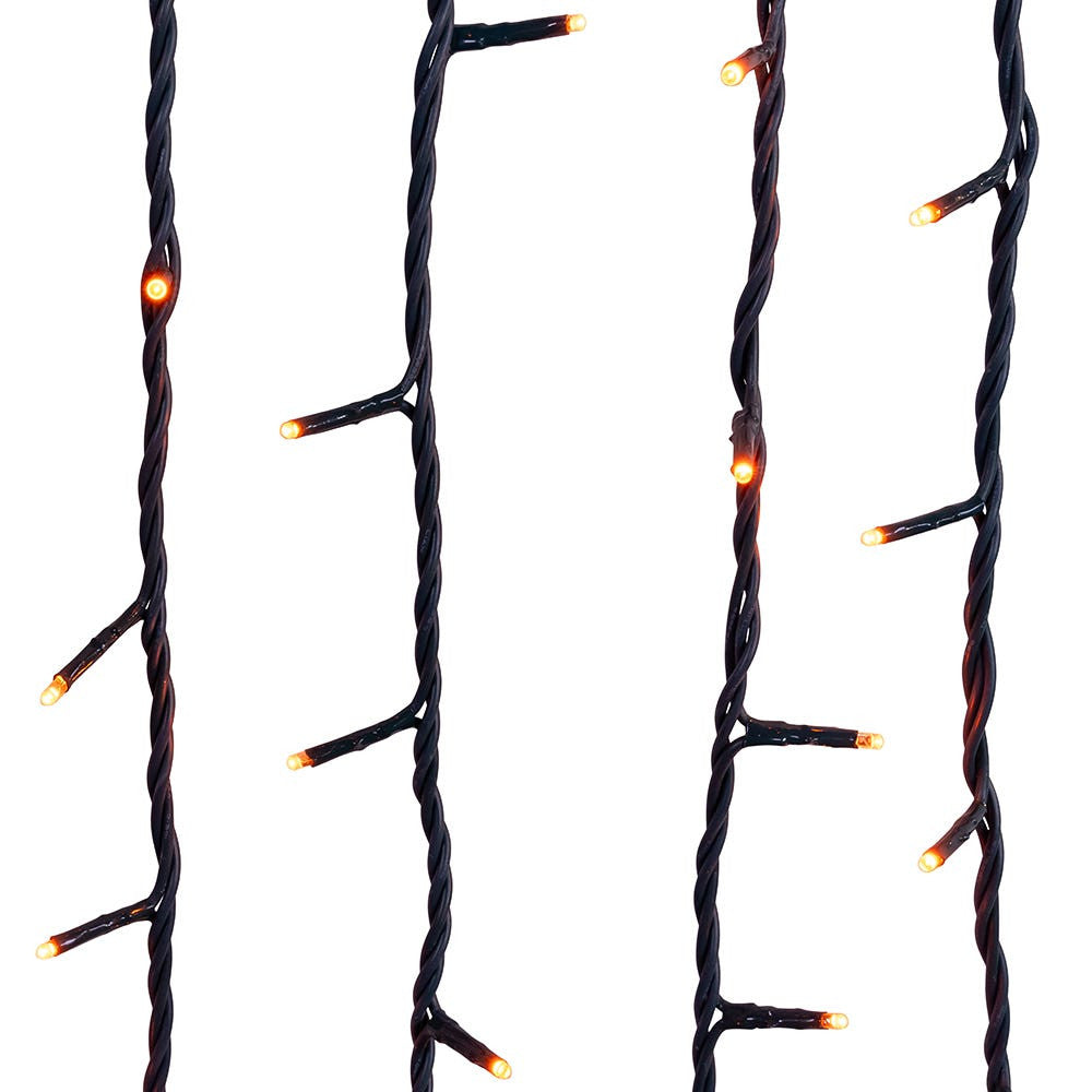 Jingle Bright 100 LED Light Set - Orange - Green Wire