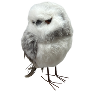Jasper Faux Fur Owl Figurine - Looking Right