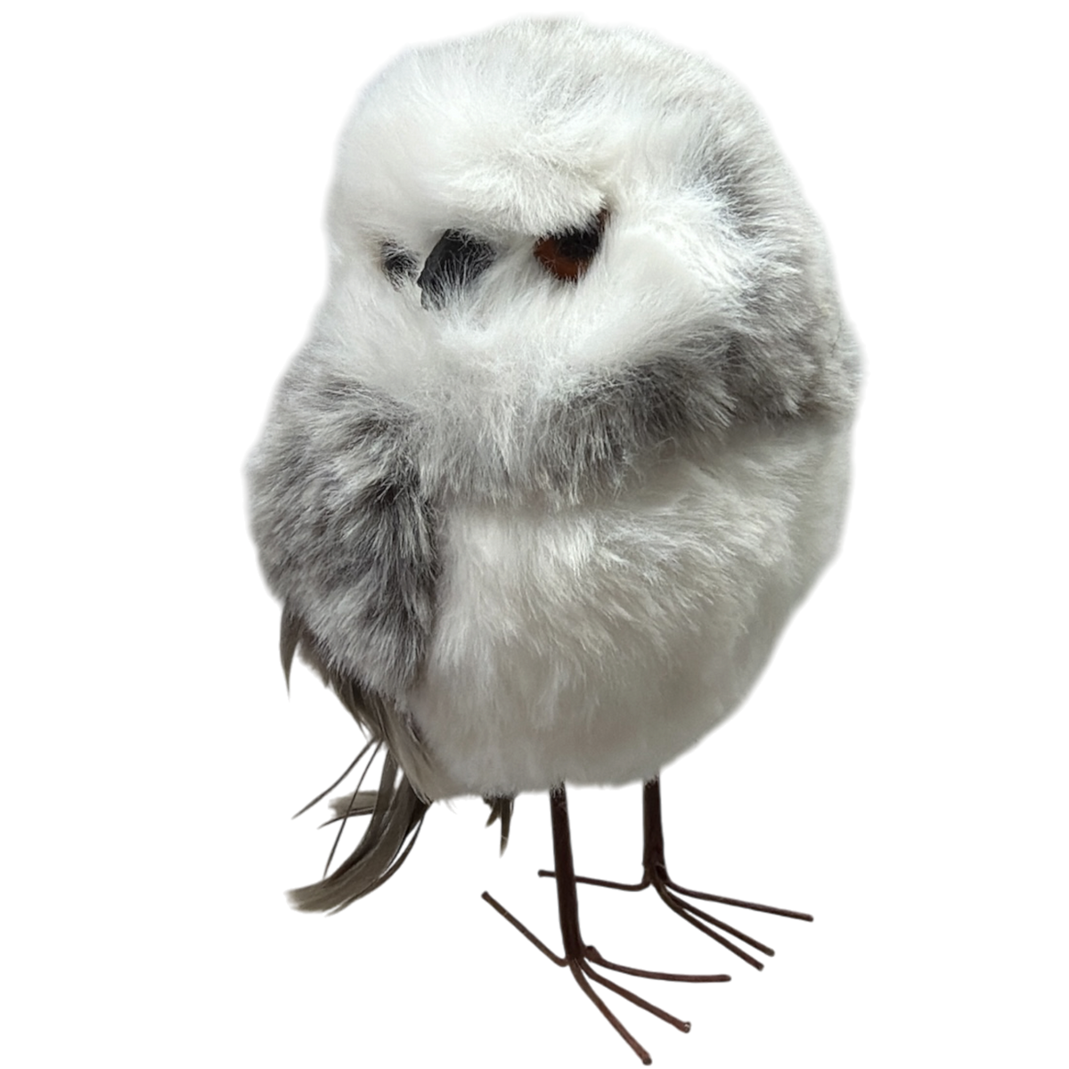 Jasper Faux Fur Owl Figurine - Looking Right