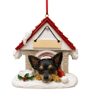 Ceramic Doghouse Ornament - Chihuahua Black