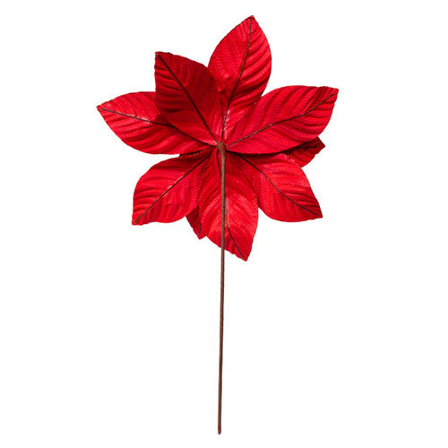 Red Velvet Poinsettia Stem - 22 Inch