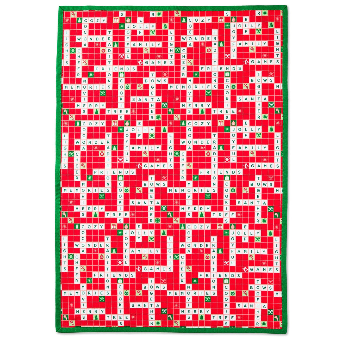 Holiday Crossword Tea Towel