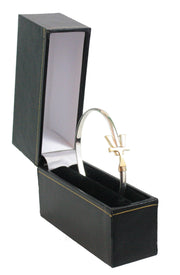 Vermont Hook Bracelet with Gold 'VT' - 4mm Band - 6 Inch