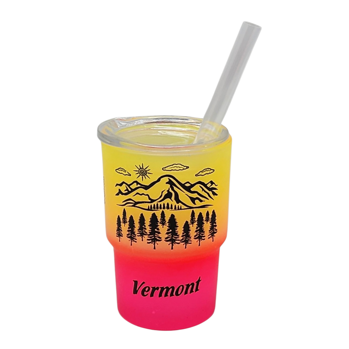 Vermont Green Mountains Glass 2oz Shooter - Sunset Breeze