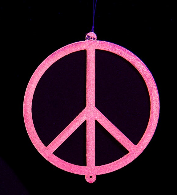 Glow In the Dark Peace Symbol Ornament -