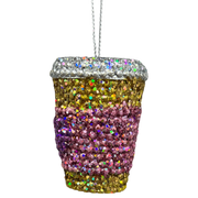 Bedazzled Coffee Cup Ornament - Brewed for the Holidays