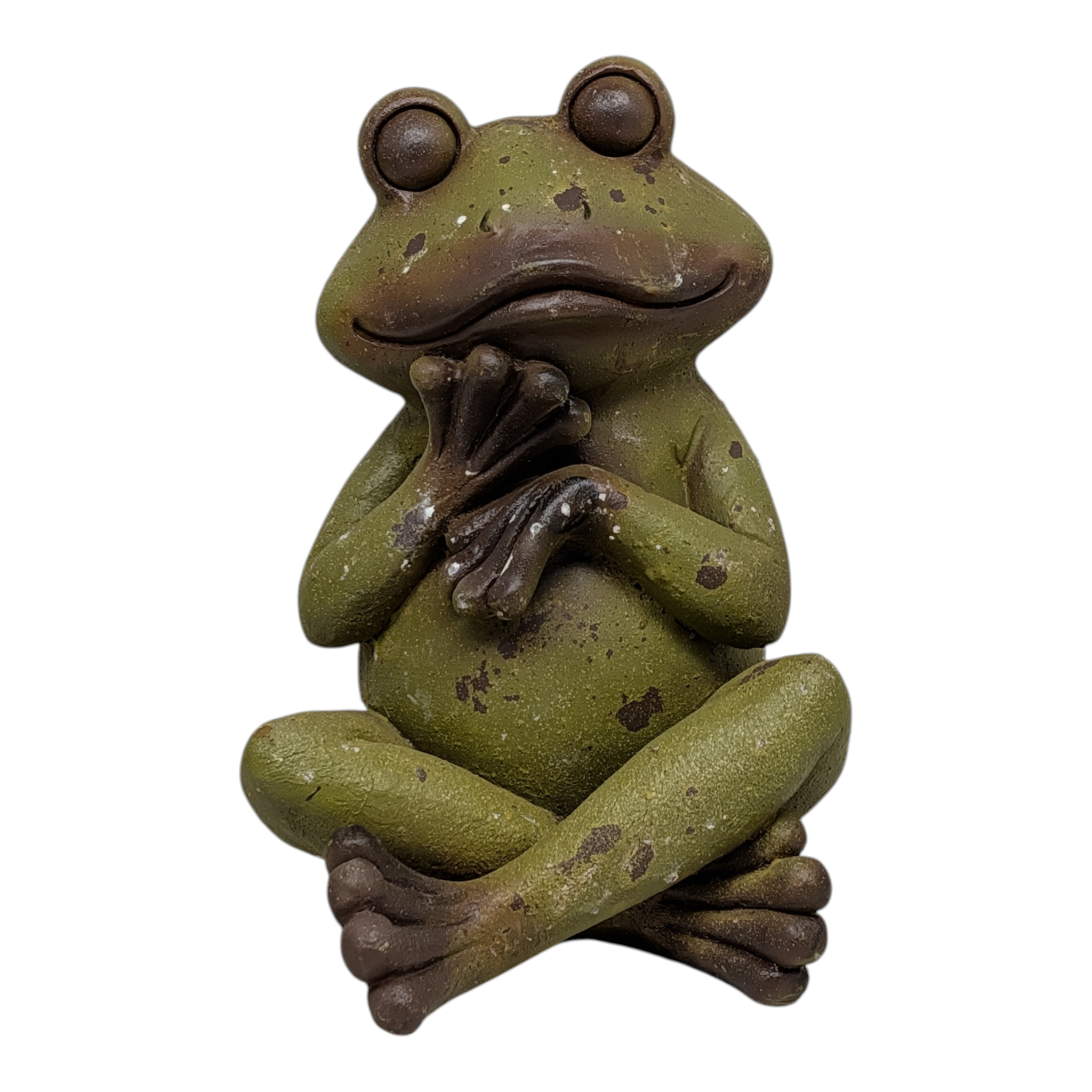 Rustic Zen Frog Statue -