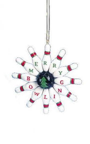 Classic Blue Collar Game Ornament - Bowling