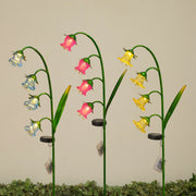 Solar Lighted Glass Flower 40" Stake -