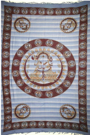Tapestry Twin Size Overprint Madras Ganesh Blue by Homeportonline
