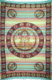 Tapestry Twin Size Overprint Madras Ganesh Green by Homeportonline