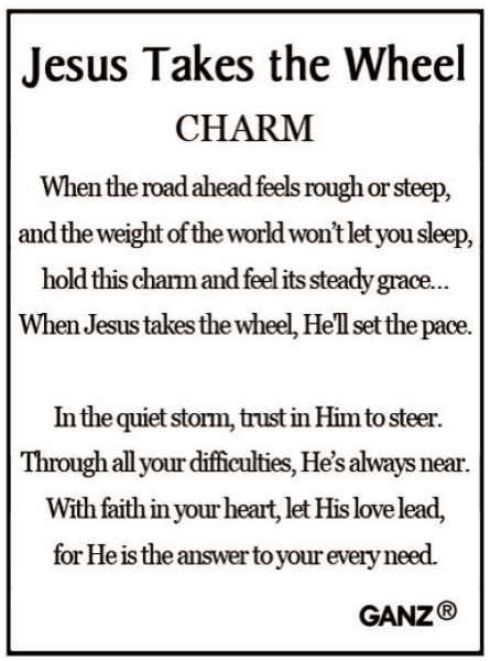 Jesus Takes the Wheel Charm