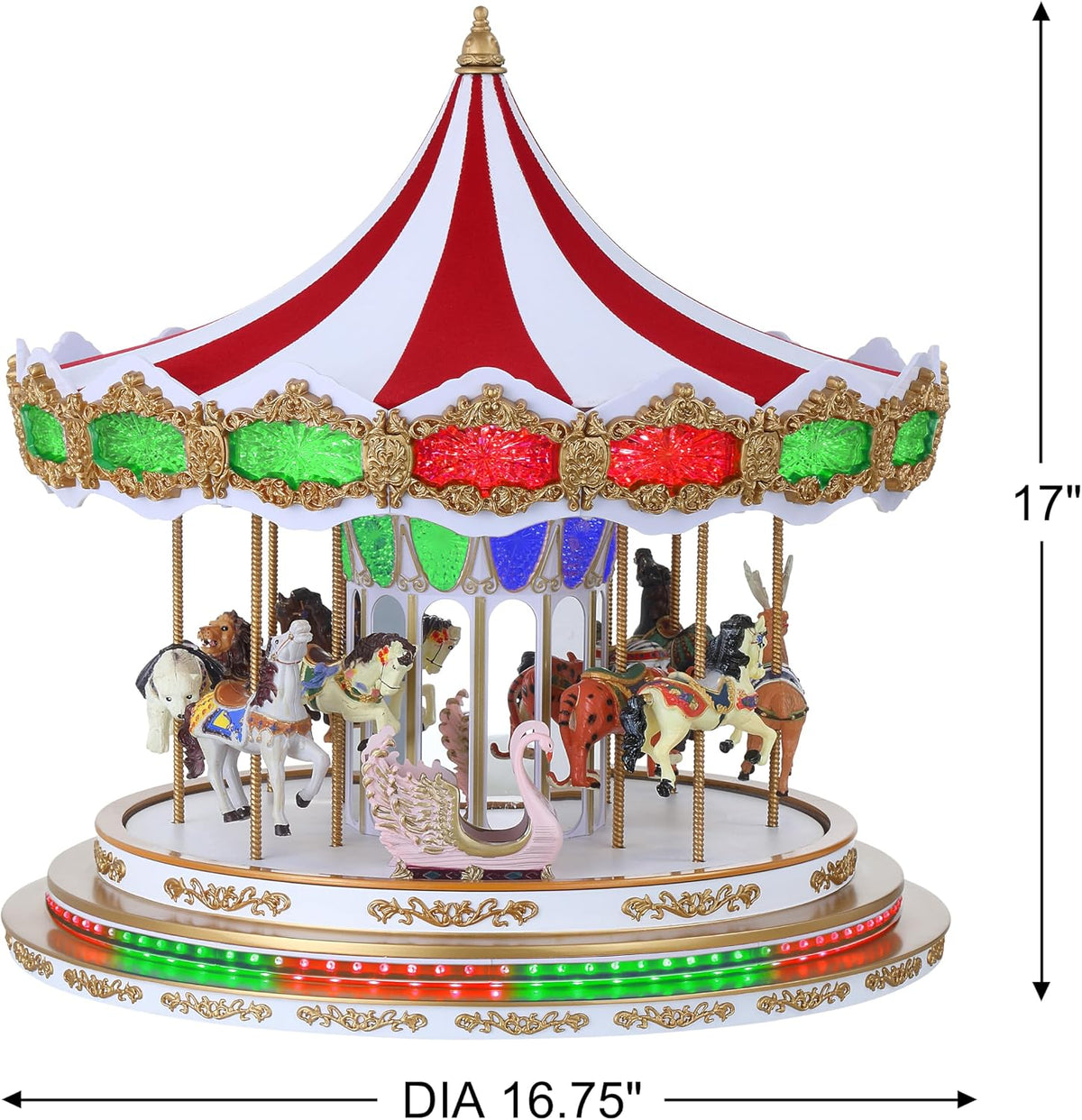 Light Show Regal Christmas Carousel