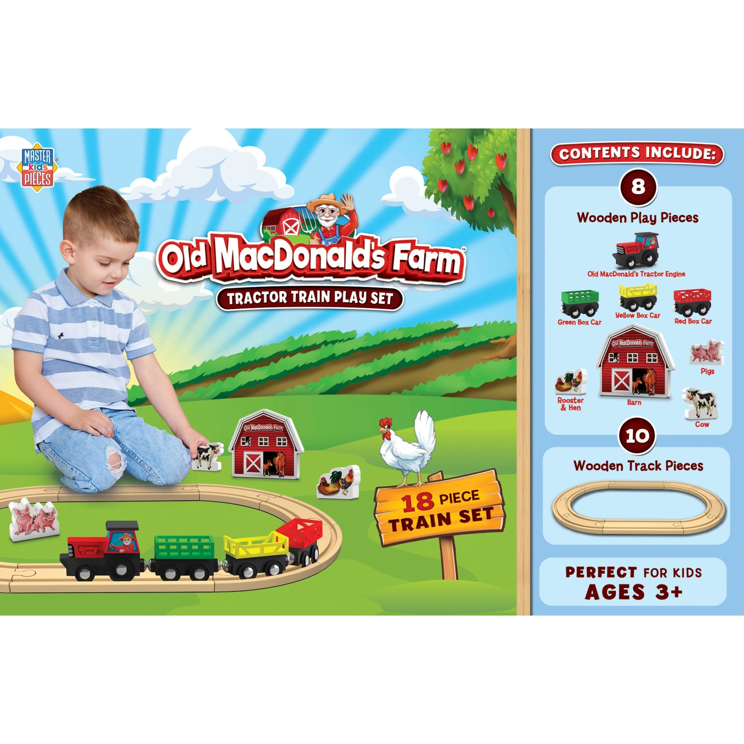 Old Macdonald's Farm Tractor Train Play Set