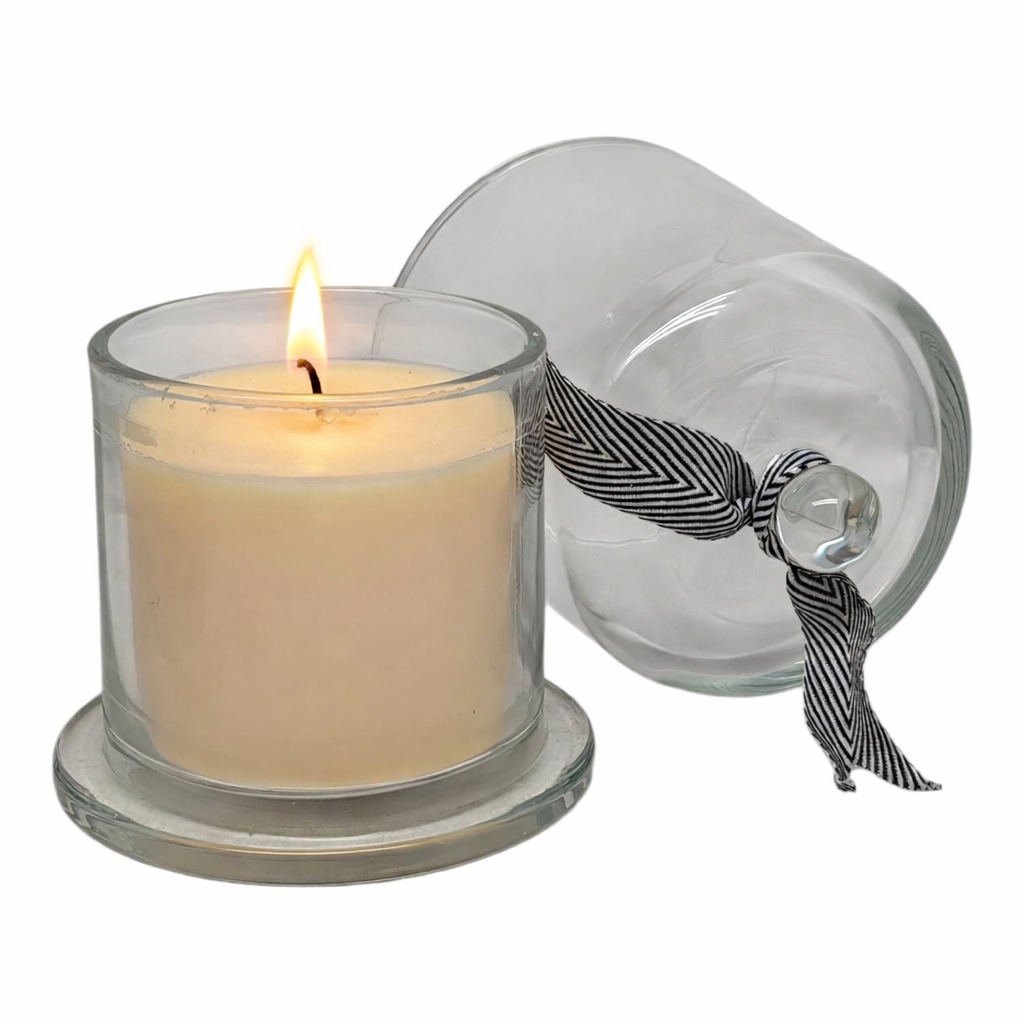 Scented Candle in a Glass Cloche - Cozy by the Fire
