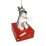 Cropped Schnauzer with Bone Ornament