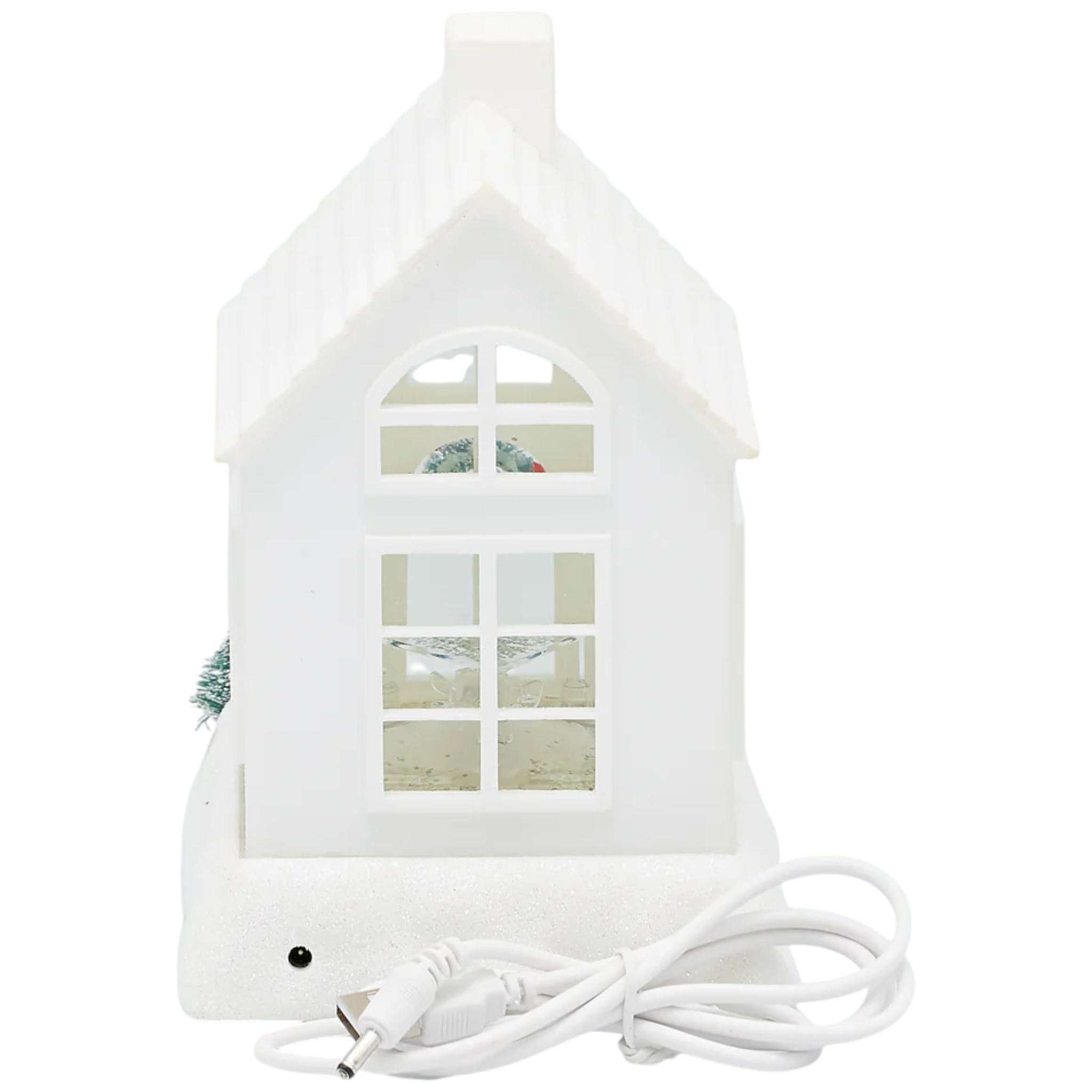 Lighted Swirl House with Trees & Wreath