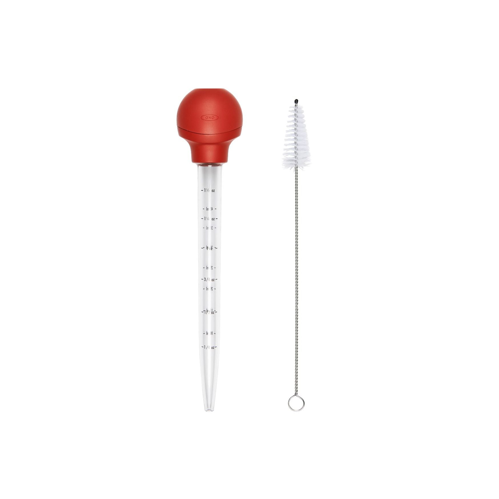 Kitchen Gadget - Turkey Baster With Cleaning Brush, Red by Homeportonline
