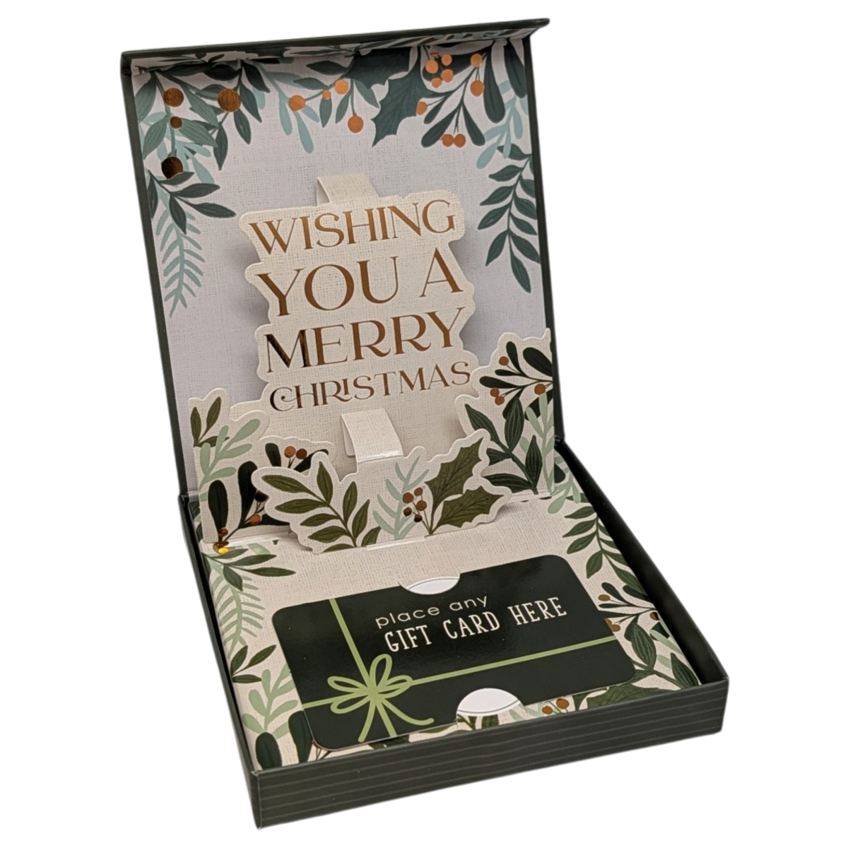 Pop-Up Gift Card Box (Forest Green & Gold)