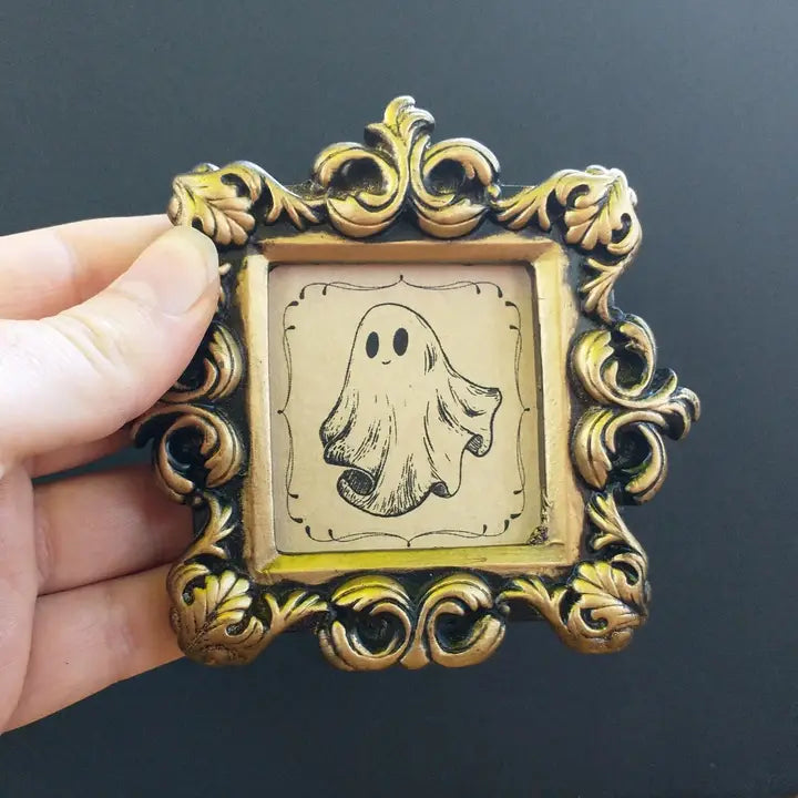 Mini Vintage Framed Print Raccoon, Frog, Anglerfish, & Ghost
