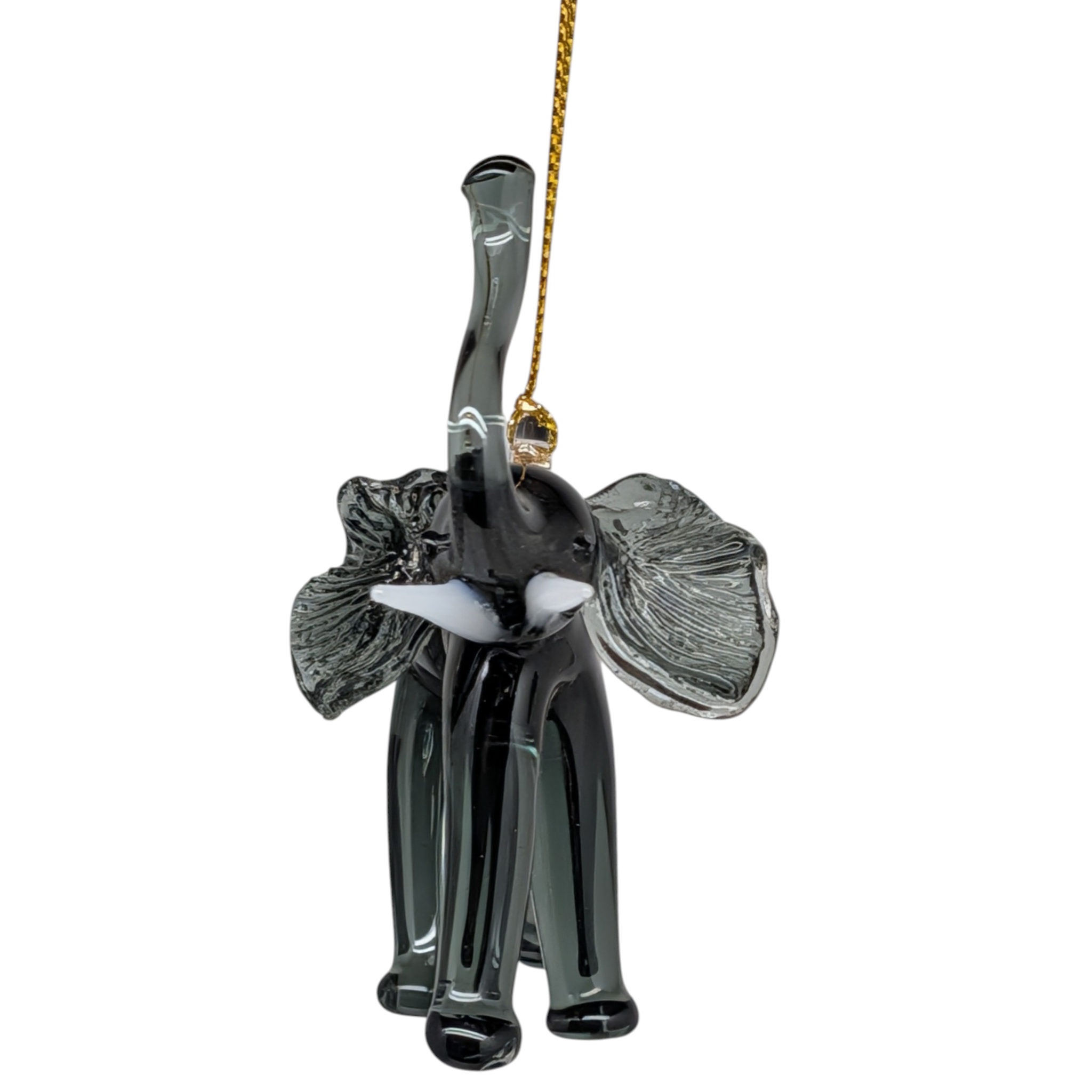 The Egyptian Glass Dark Emerald Elephant Ornament