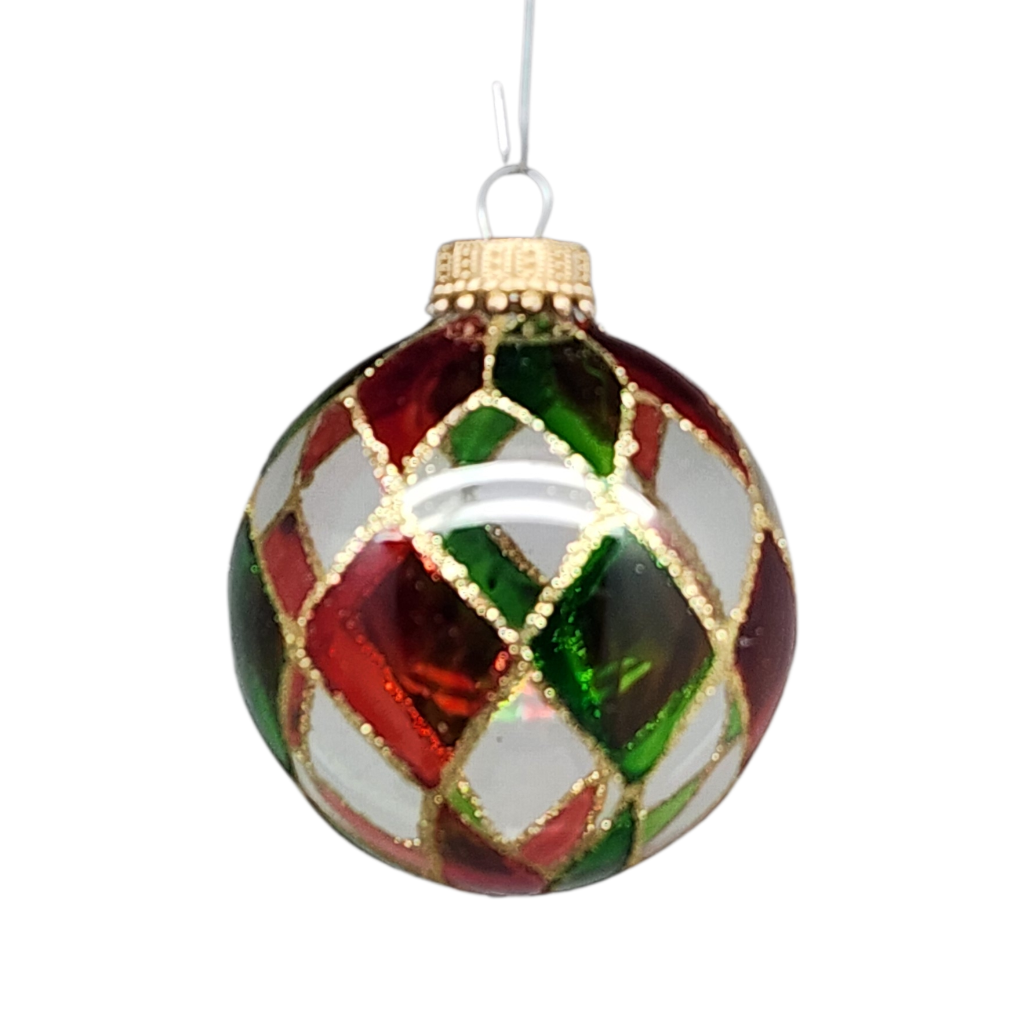 Krebs Value Glass Ornament 4 pack - Holiday Diamond Balls