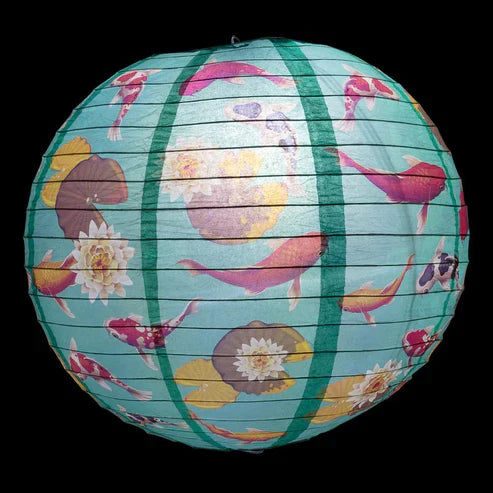 Paper Lantern 14in Regular Rib Pattern Koi Fish by Homeportonline